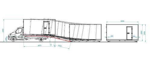 Process of loading the container onto the trailer